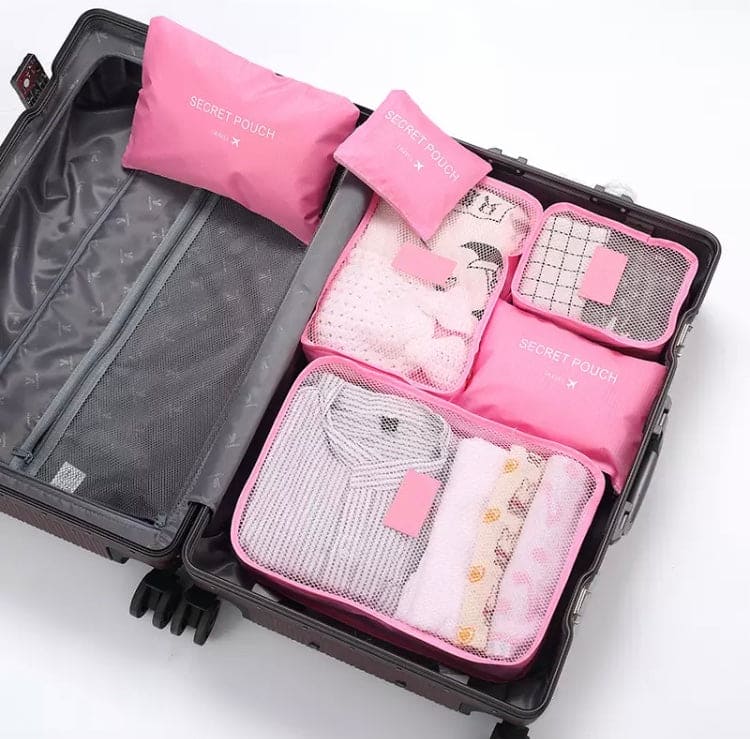 6 Pcs Travel Storage Bag, Clothes Tidy Organizer, Wardrobe Suitcase Pouch Travel Organizer, Shoe Packing Cube Bag, Secret Pouch Bag 6 Pcs Travel Storage Bag, Clothes Tidy Organizer, Wardrobe Suitcase Pouch Travel Organizer, Shoe Packing Cube Bag, Secret Pouch Bag